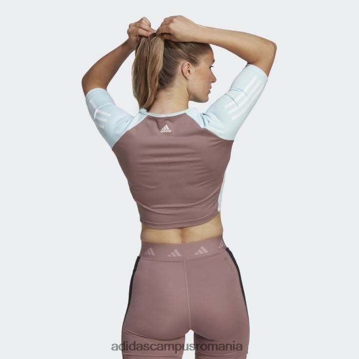 adidas campus romania Tricou crop de antrenament hyperglam violet femei violet/albastru J266N23044