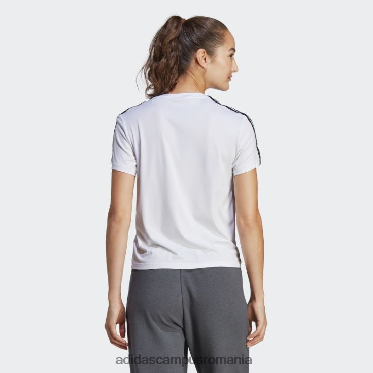 adidas campus romania Tricou cu 3 dungi aeroready train essentials alb femei alb negru J266N29500