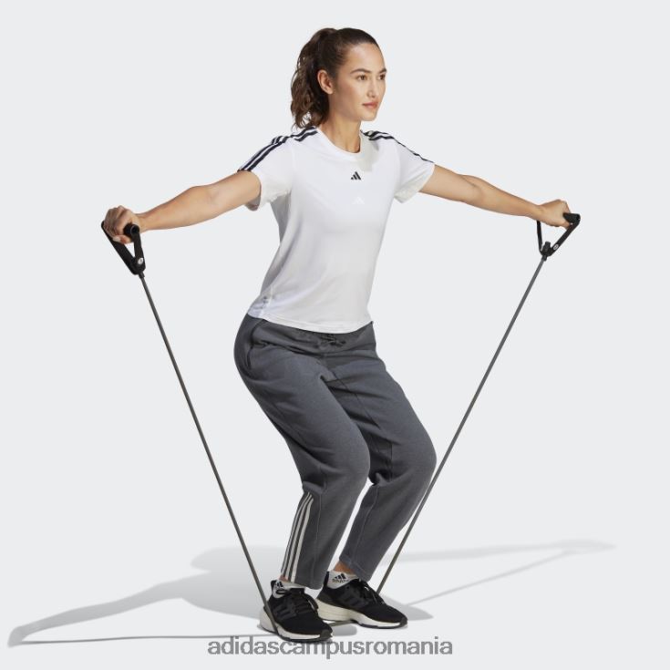 adidas campus romania Tricou cu 3 dungi aeroready train essentials alb femei alb negru J266N29500