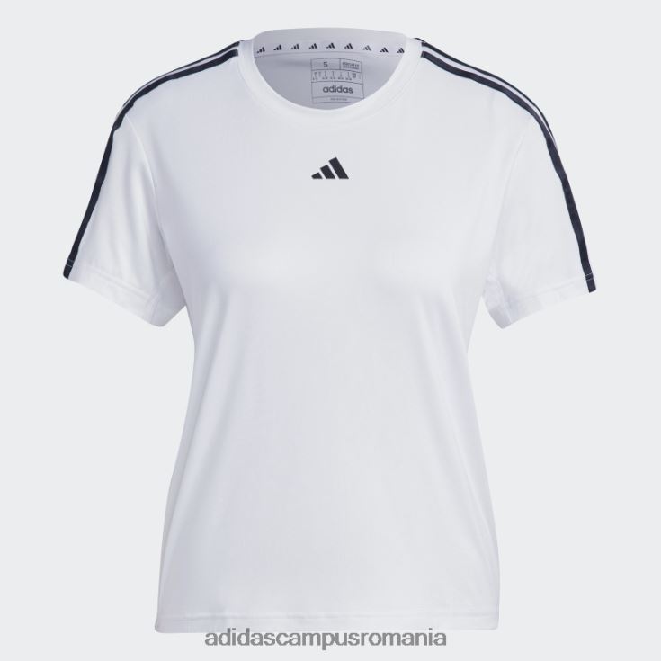 adidas campus romania Tricou cu 3 dungi aeroready train essentials alb femei alb negru J266N29500