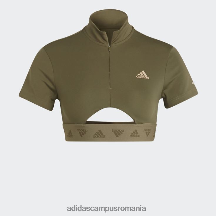 adidas campus romania Tricou cu fermoar crop hyperglam olive femei măsline J266N22711