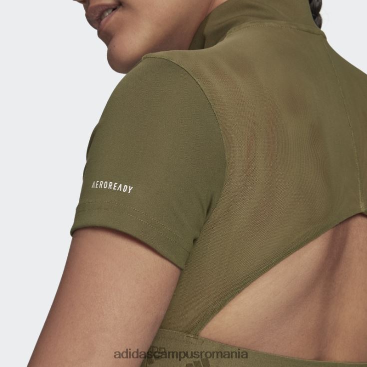 adidas campus romania Tricou cu fermoar crop hyperglam olive femei măsline J266N22711