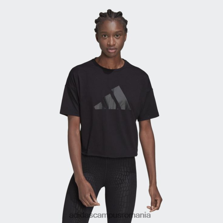 adidas campus romania Tricou cu logo cu 3 bare cu iconițe de tren negru femei negru J266N29383