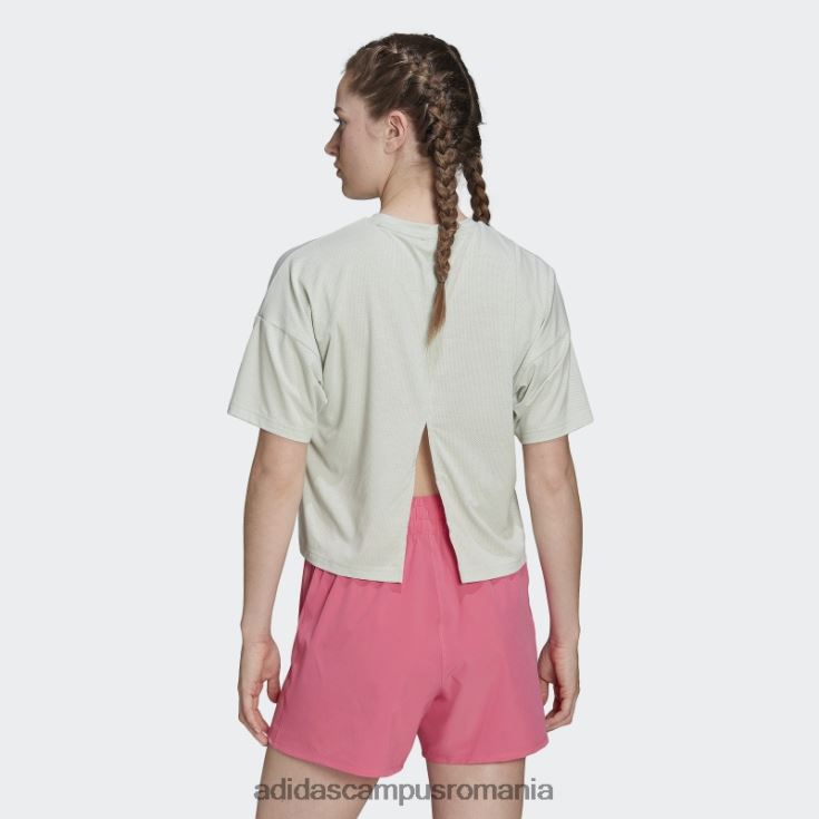 adidas campus romania Tricou cu logo-ul cu 3 bare cu icoane trenuri verzi femei verde J266N29466