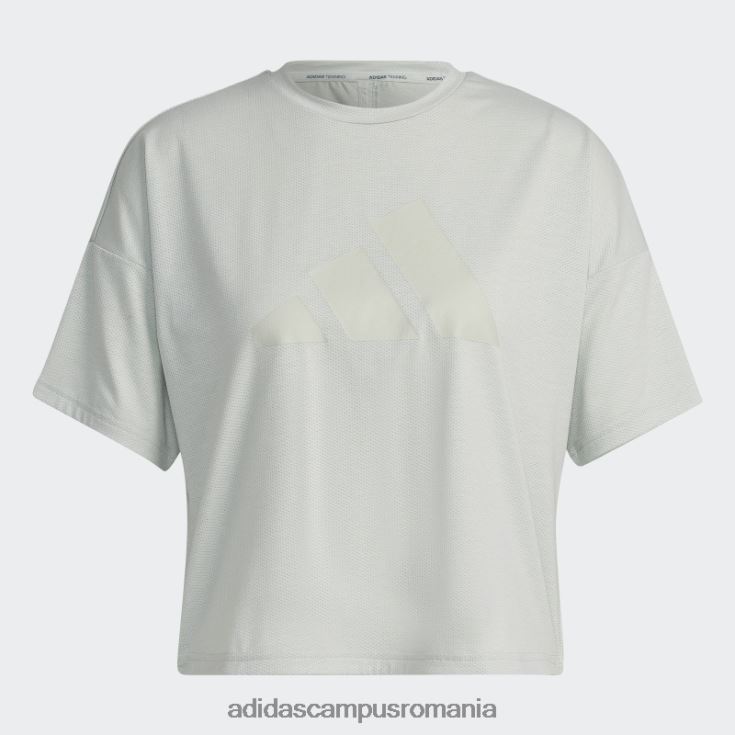 adidas campus romania Tricou cu logo-ul cu 3 bare cu icoane trenuri verzi femei verde J266N29466