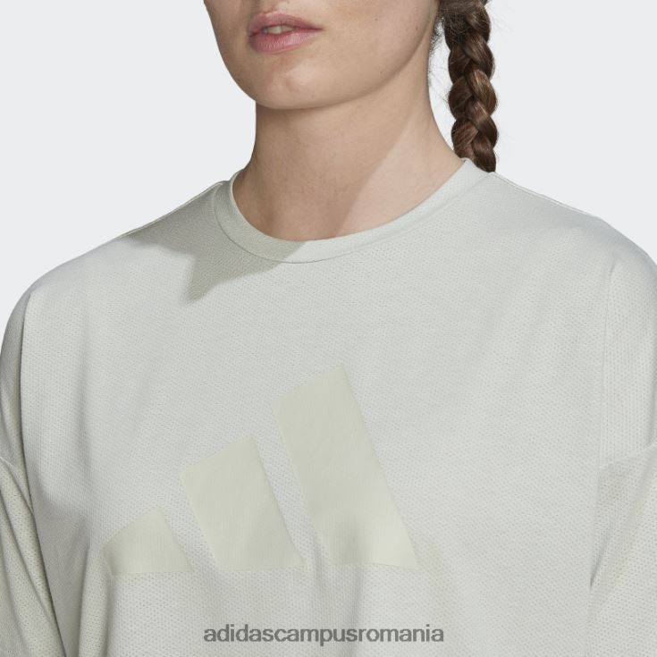 adidas campus romania Tricou cu logo-ul cu 3 bare cu icoane trenuri verzi femei verde J266N29466