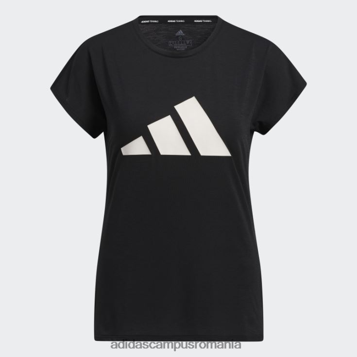 adidas campus romania Tricou de antrenament cu 3 dungi negru femei alb negru J266N23169