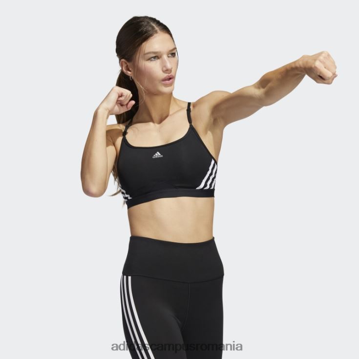 adidas campus romania aeroreact antrenament light-support sutien cu 3 dungi negru fierbinte femei alb negru J266N28922