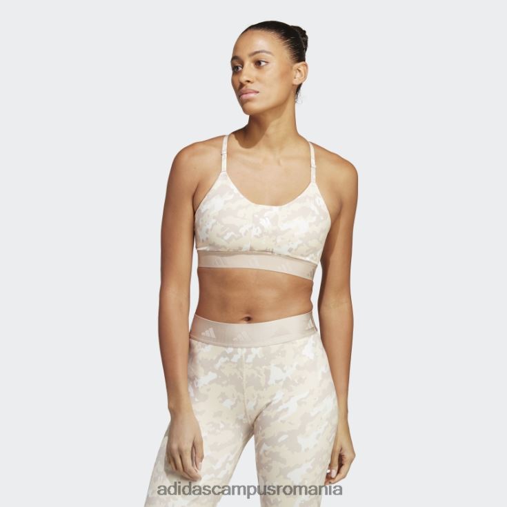 adidas campus romania aeroreact antrenament light-support techfit sutien nisip moda femei nisip alb J266N29219
