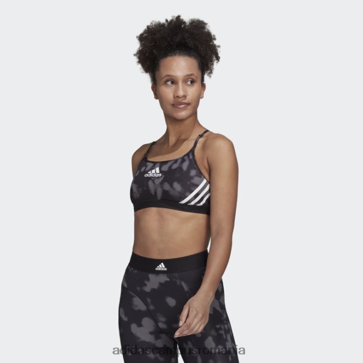 adidas campus romania aeroreact sutien cu susținere la lumină hyperglam imprimat gri fashion femei gri/negru/alb J266N210699