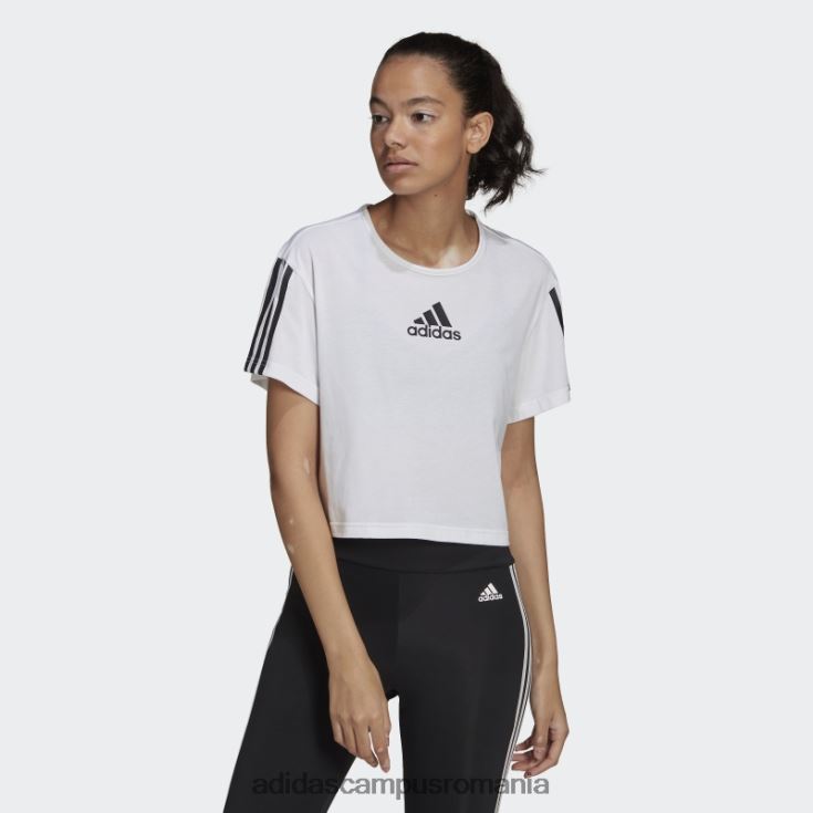 adidas campus romania aeroready făcut pentru antrenament crop sport tricou alb femei alb J266N210669