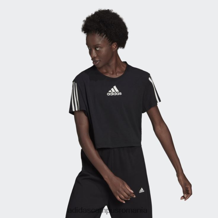 adidas campus romania aeroready făcut pentru antrenament crop sport tricou negru femei negru J266N210363