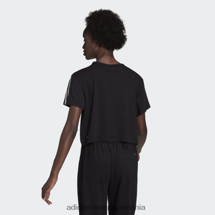 adidas campus romania aeroready făcut pentru antrenament crop sport tricou negru femei negru J266N210363