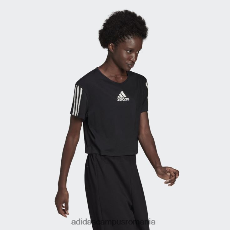 adidas campus romania aeroready făcut pentru antrenament crop sport tricou negru femei negru J266N210363