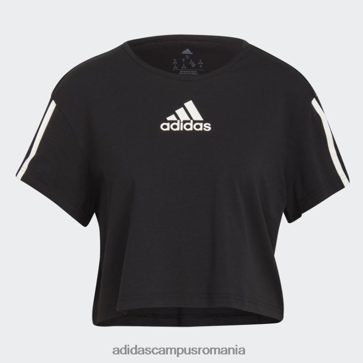 adidas campus romania aeroready făcut pentru antrenament crop sport tricou negru femei negru J266N210363