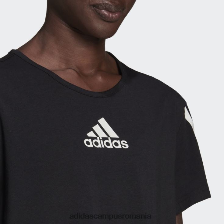 adidas campus romania aeroready făcut pentru antrenament crop sport tricou negru femei negru J266N210363