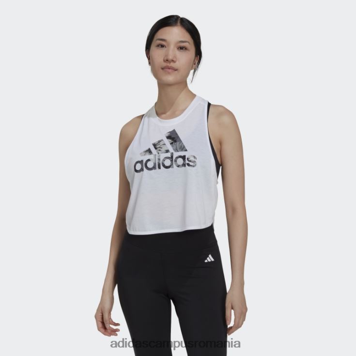 adidas campus romania aeroready făcut pentru antrenament maiou cu flori alb femei alb J266N23235