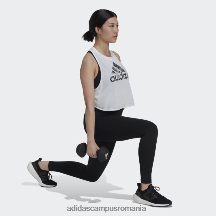 adidas campus romania aeroready făcut pentru antrenament maiou cu flori alb femei alb J266N23235