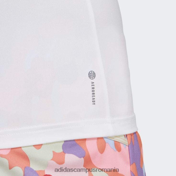 adidas campus romania aeroready train essentials branding minimal tricou cu decolteu în V alb adidas femei alb J266N29378
