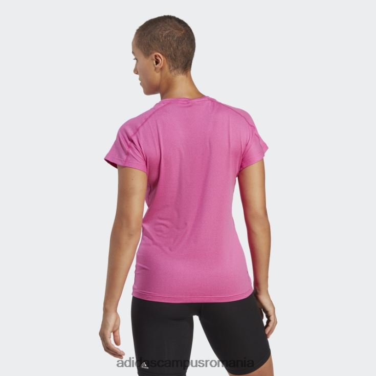 adidas campus romania aeroready train essentials branding minimal tricou cu decolteu în V fucsia femei fucsie J266N29278