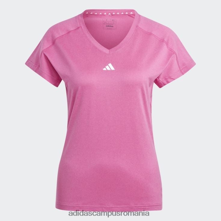 adidas campus romania aeroready train essentials branding minimal tricou cu decolteu în V fucsia femei fucsie J266N29278