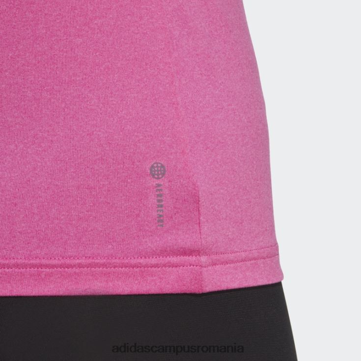 adidas campus romania aeroready train essentials branding minimal tricou cu decolteu în V fucsia femei fucsie J266N29278
