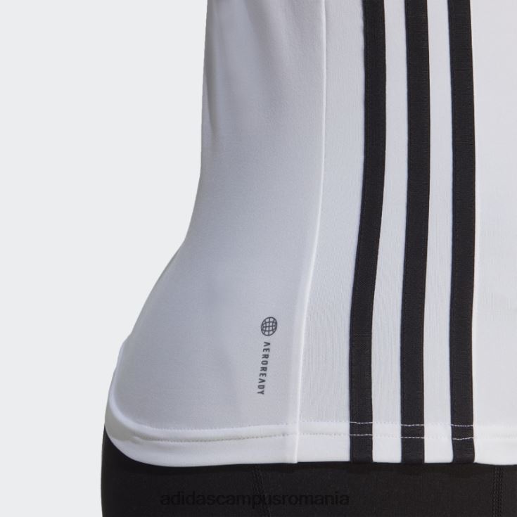 adidas campus romania aeroready train essentials maiou obișnuit cu 3 dungi alb femei alb negru J266N217185
