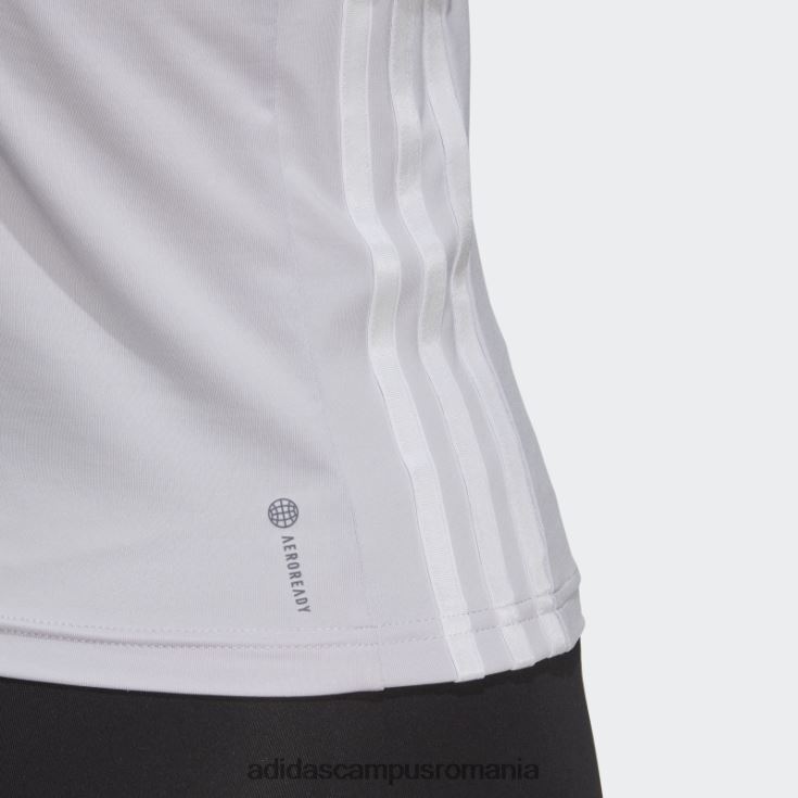 adidas campus romania aeroready train essentials maiou obișnuit cu 3 dungi argintiu femei zori argintii/alb J266N29697