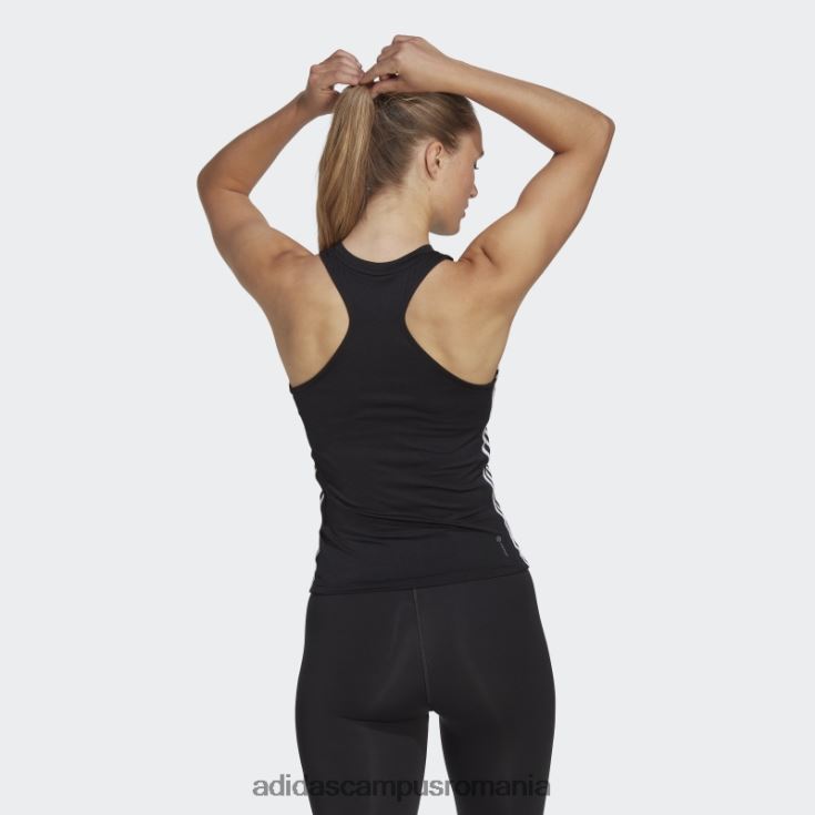 adidas campus romania aeroready train essentials maiou obișnuit cu 3 dungi negru femei alb negru J266N29547