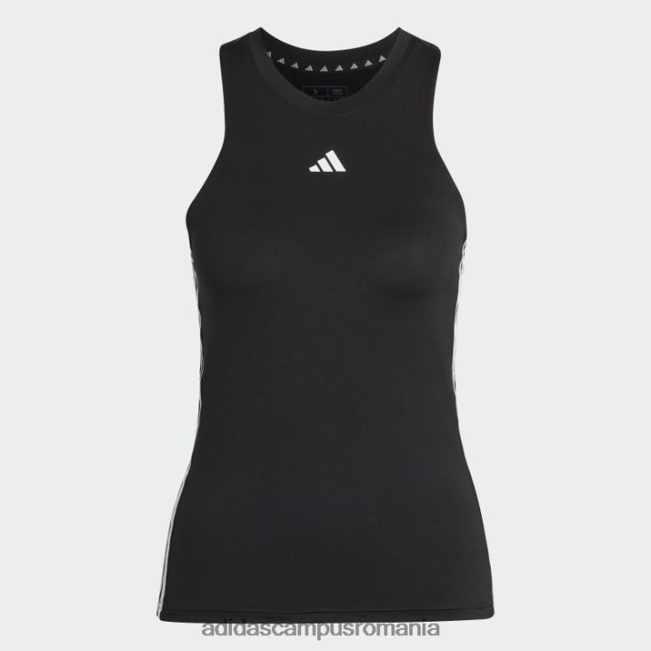adidas campus romania aeroready train essentials maiou obișnuit cu 3 dungi negru femei alb negru J266N29547