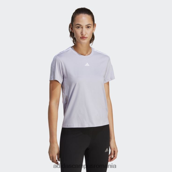adidas campus romania aeroready train essentials tricou cu 3 dungi argintiu adidas femei zori argintii/alb J266N29516