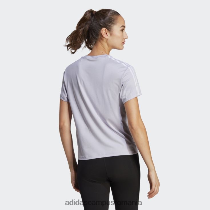 adidas campus romania aeroready train essentials tricou cu 3 dungi argintiu adidas femei zori argintii/alb J266N29516