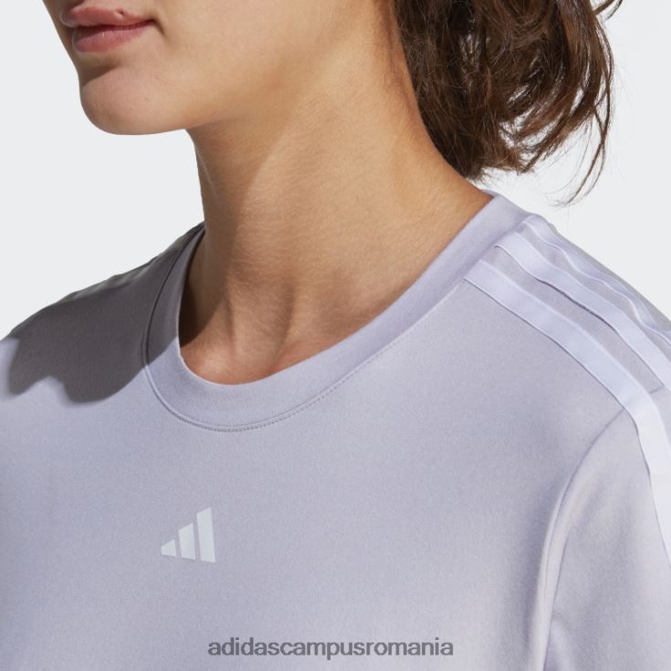 adidas campus romania aeroready train essentials tricou cu 3 dungi argintiu adidas femei zori argintii/alb J266N29516