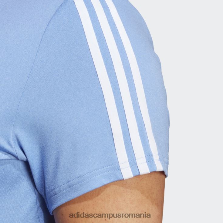 adidas campus romania aeroready train essentials tricou cu 3 dungi (mărime plus) albastru femei albastru alb J266N217179