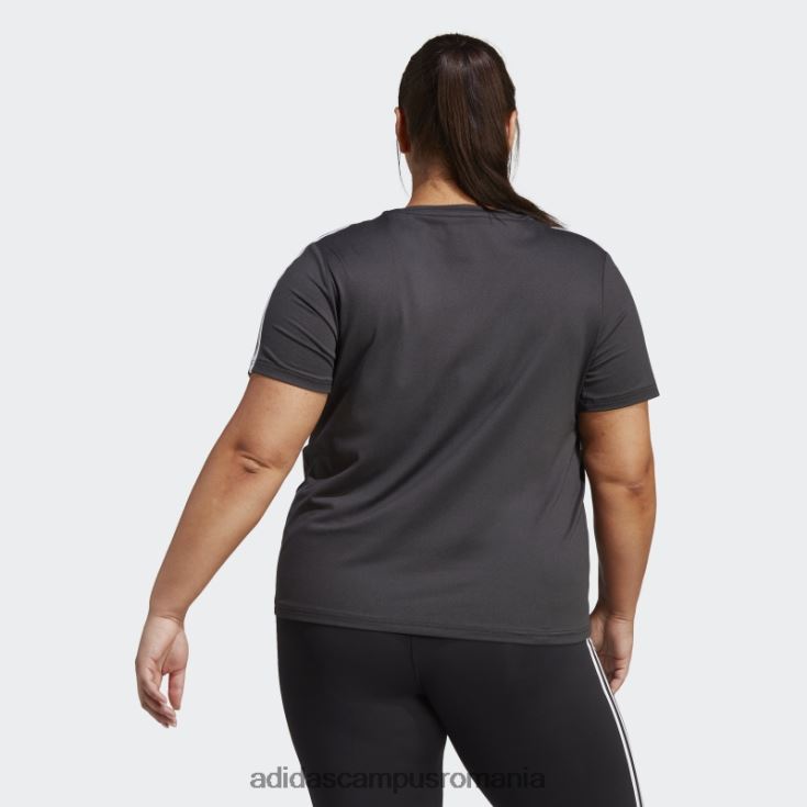 adidas campus romania aeroready train essentials tricou cu 3 dungi (mărime plus) negru femei alb negru J266N217191