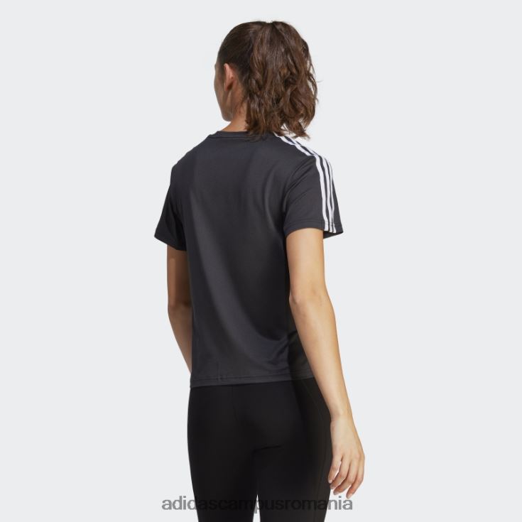 adidas campus romania aeroready train essentials tricou negru cu 3 dungi femei alb negru J266N216526