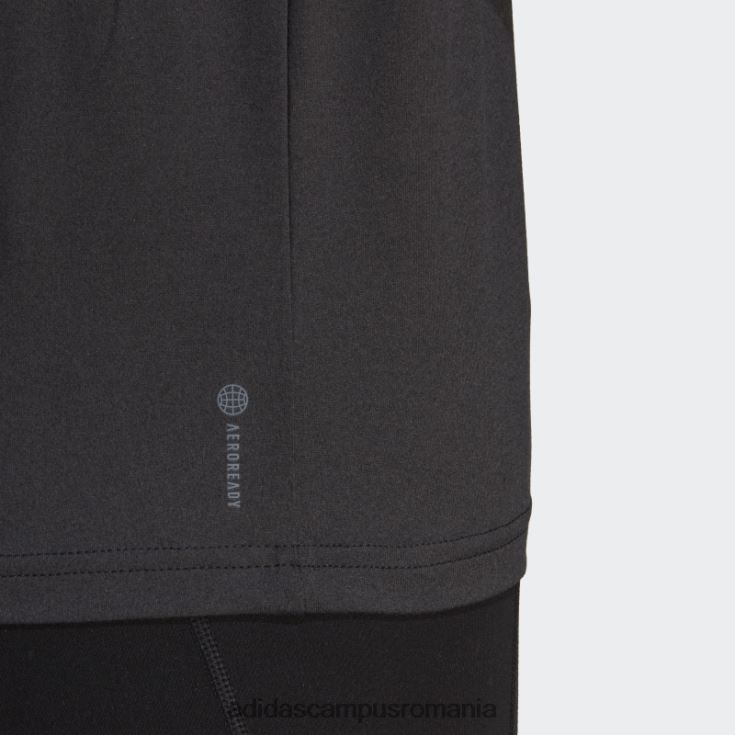 adidas campus romania aeroready train essentials tricou negru cu 3 dungi femei alb negru J266N216526