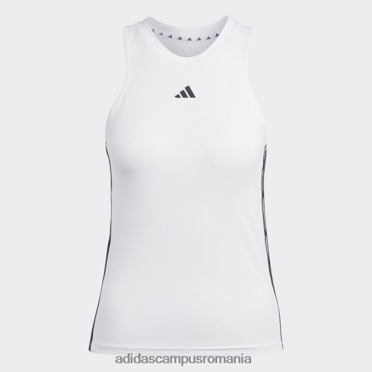 adidas campus romania alb, aeroready train essentials, maiou obișnuit cu 3 dungi femei alb negru J266N29359