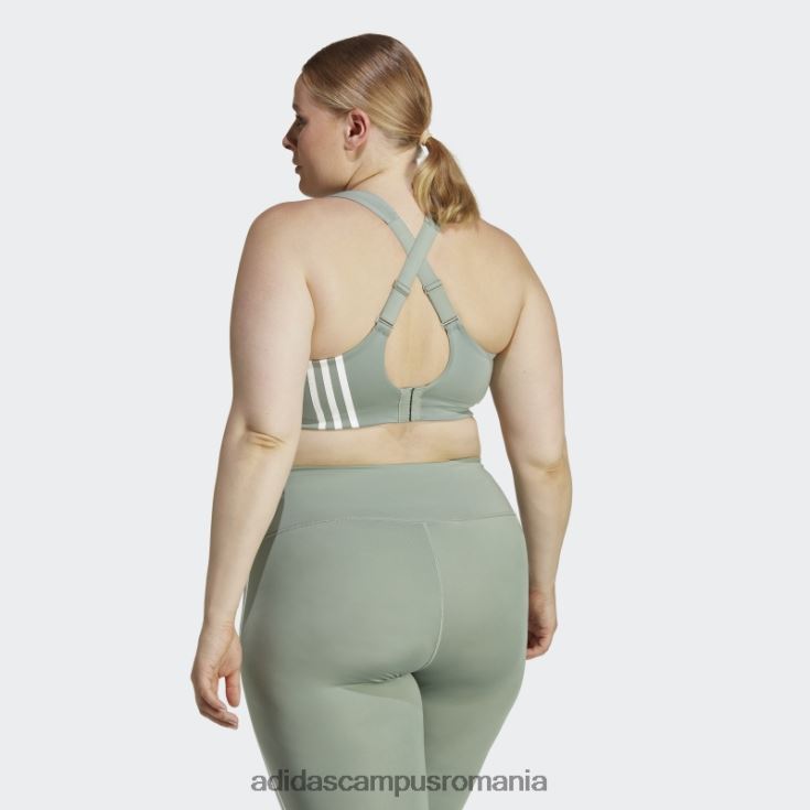 adidas campus romania argintiu verde tlrd impact antrenament sutien de sustinere inalta (plus marime) fierbinte femei verde argintiu/alb J266N22527