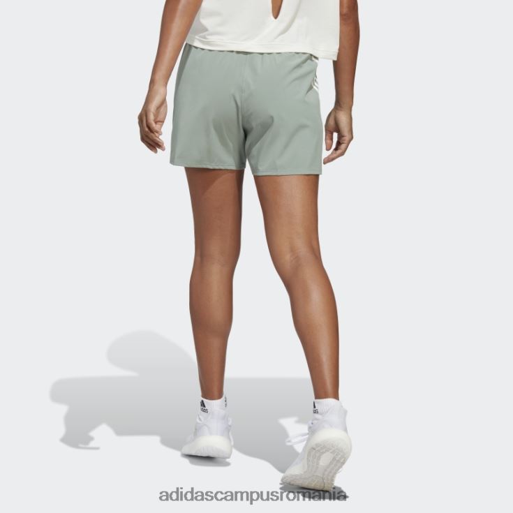adidas campus romania argintiu verde trainicons pantaloni scurți țesuți cu 3 dungi adidas femei verde argintiu/alb J266N216755