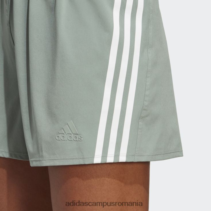 adidas campus romania argintiu verde trainicons pantaloni scurți țesuți cu 3 dungi adidas femei verde argintiu/alb J266N216755