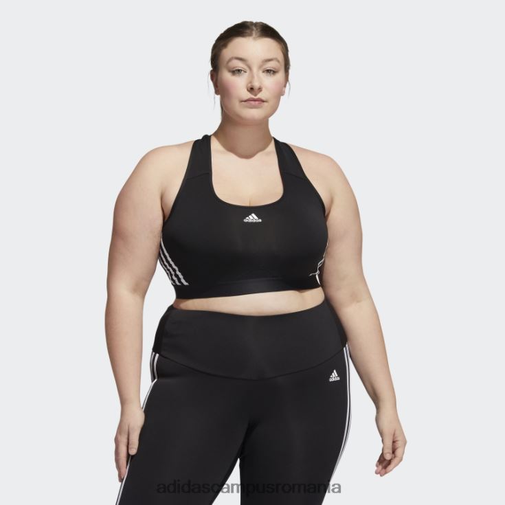 adidas campus romania black powerreact training sutien mediu 3 dungi (plus marime) fierbinte femei alb negru J266N29865