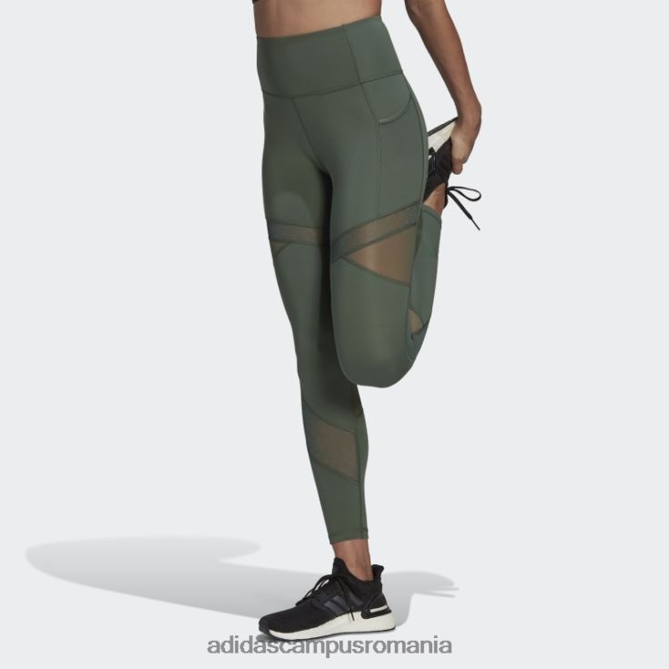 adidas campus romania circuit cu talie înaltă 7/8 mesh jambiere hot green oxide femei oxid verde J266N210603