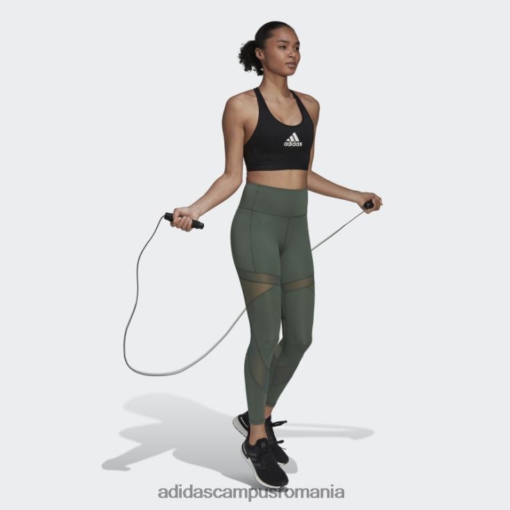 adidas campus romania circuit cu talie înaltă 7/8 mesh jambiere hot green oxide femei oxid verde J266N210603