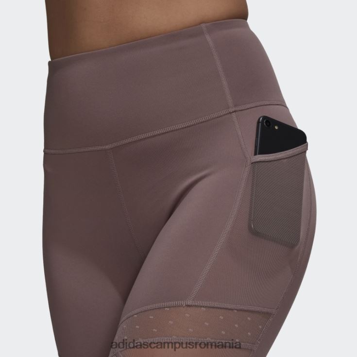 adidas campus romania circuit mov cu talie înaltă jambiere 7/8 plasă fierbinte femei Violet J266N217520