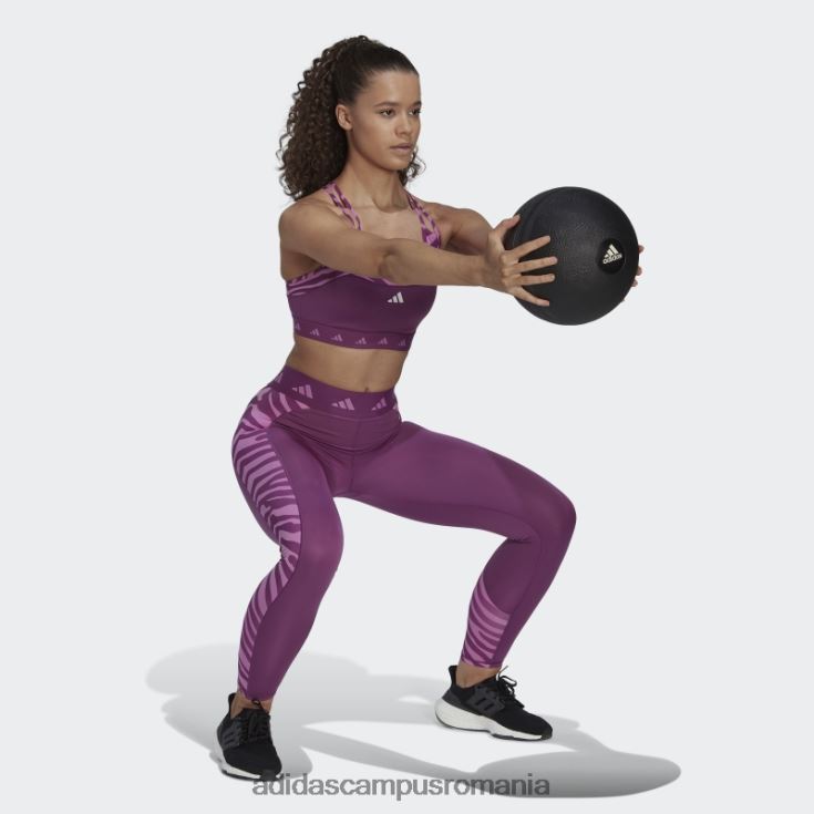 adidas campus romania colanți zebră 7/8 cu talie înaltă hyperglam techfit mov bogat femei mov bogat J266N22825