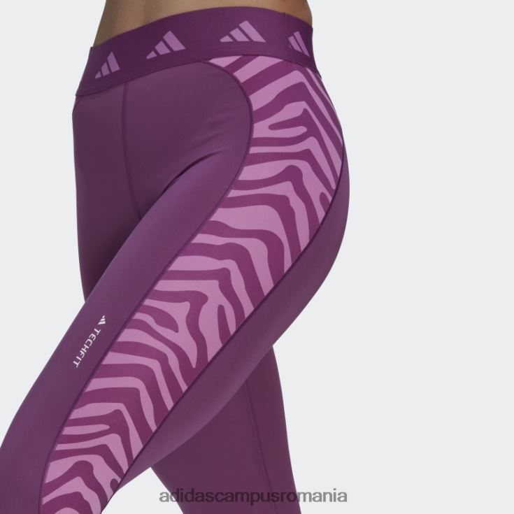 adidas campus romania colanți zebră 7/8 cu talie înaltă hyperglam techfit mov bogat femei mov bogat J266N22825