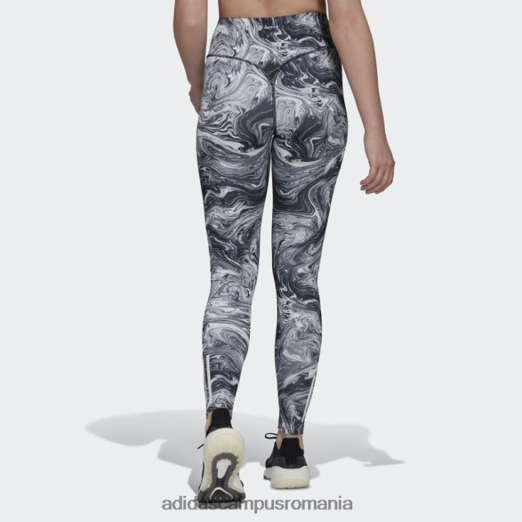 adidas campus romania colanti adidas multicolori cu imprimeu marmura cu talie mare hyperglam aeroready femei multicolor/negru J266N23129