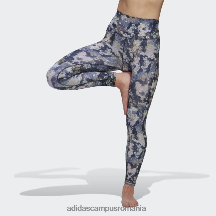 adidas campus romania colanti de yoga studio 7/8 tint albastru femei nuanță albastră/carbon/negru J266N210626