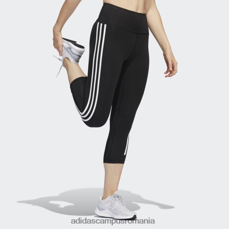 adidas campus romania colanti optime trainicons 3 dungi 3/4 negri femei negru J266N210627